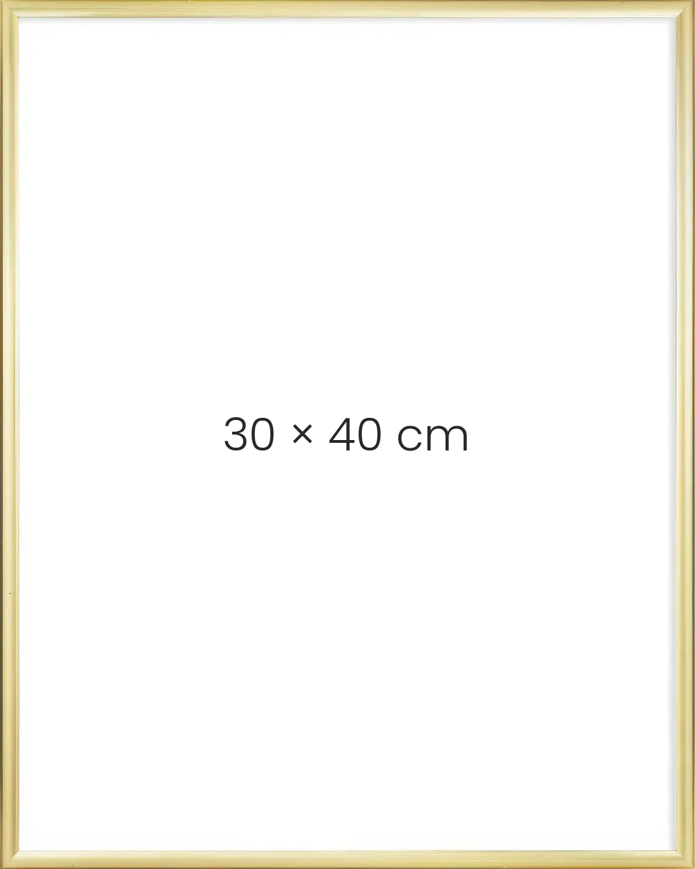 Guld metall 30 × 40 cm, sedd framifrån