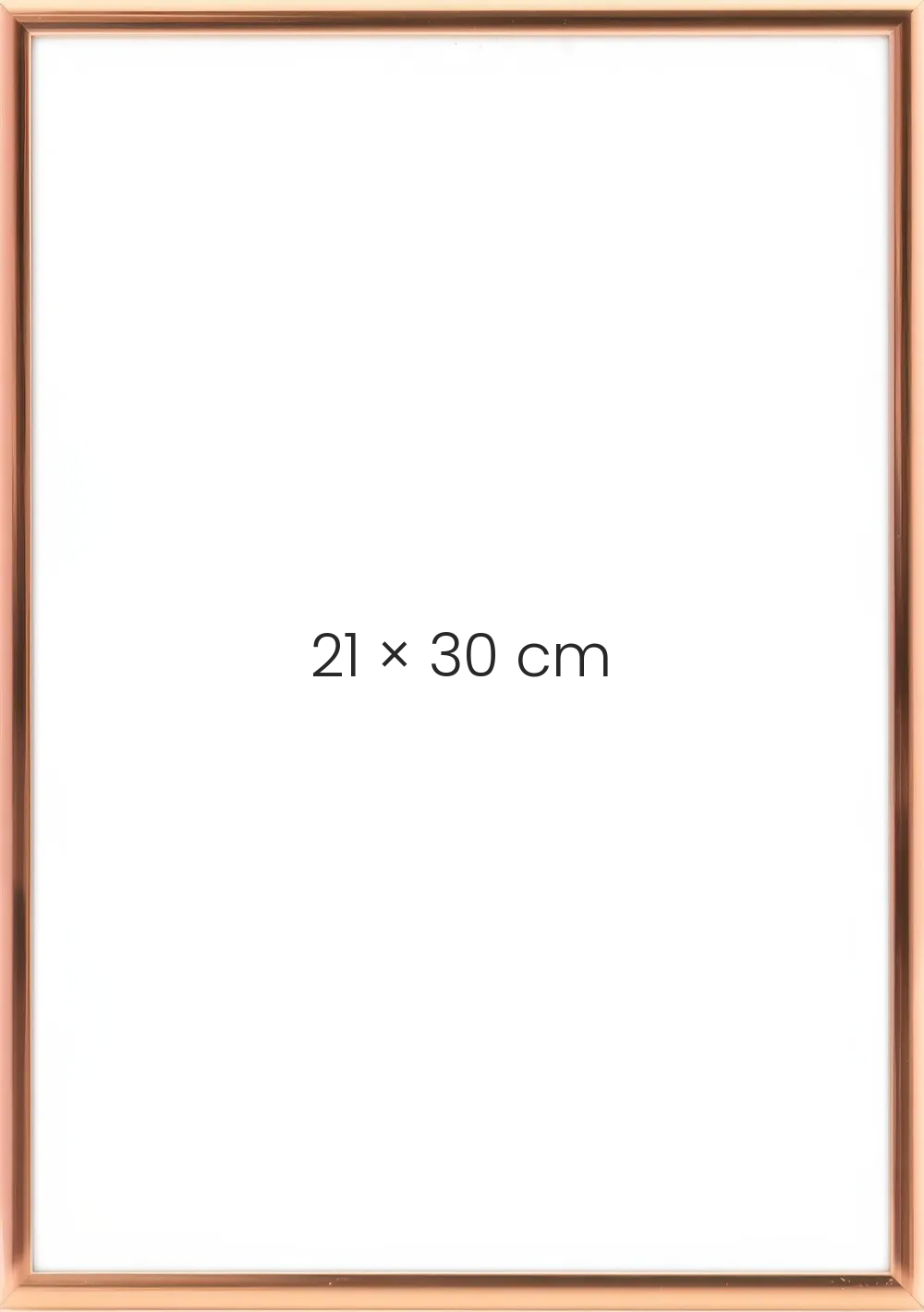 Koppar metall 21 × 30 cm, sedd framifrån