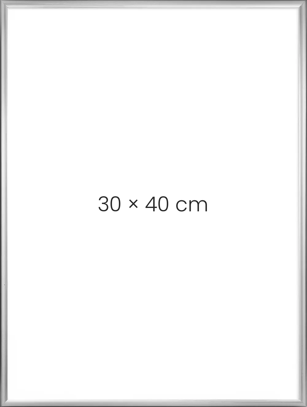 Silver metall 30 × 40 cm, sedd framifrån